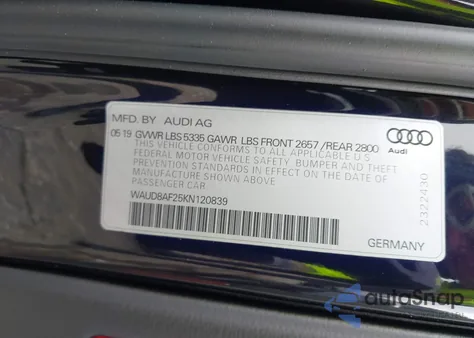 2019 Audi A6 45 Premium z USA, uszkodzony, nr VIN WAUD8AF25KN120839